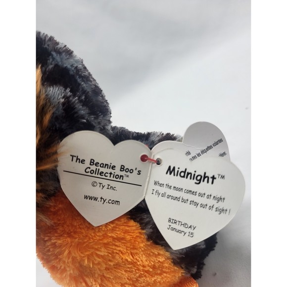 Halloween Ty Beanie Boo Owl "Midnight" - Picture 3 of 5